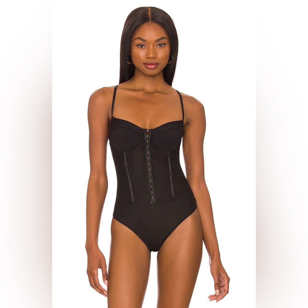 Free People Black Corset Bodysuit